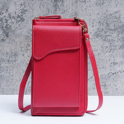 Long wallet, solid color mobile phone bag.