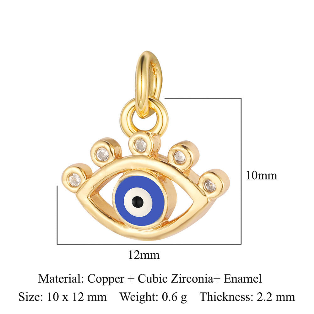 Pearl Peach Heart Devil's Eye Copper Zircon Pendant