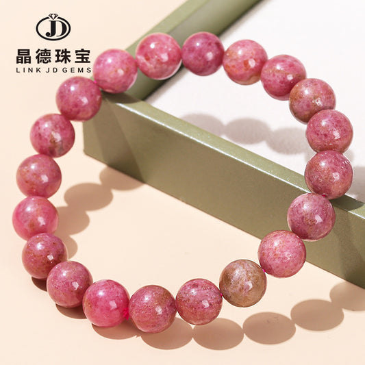 Pulsera de piedra rosa natural 