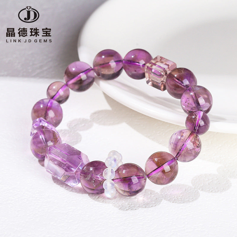 7A natural ice-permeable amethyst bead bracelet.