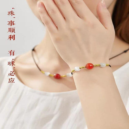 Red Bead Bracelet Set