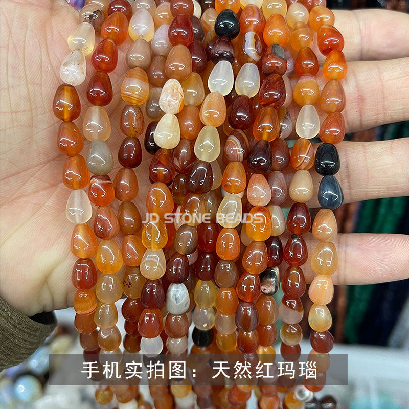 6 * 9Mm water drop beads crystal agate straight hole loose beads