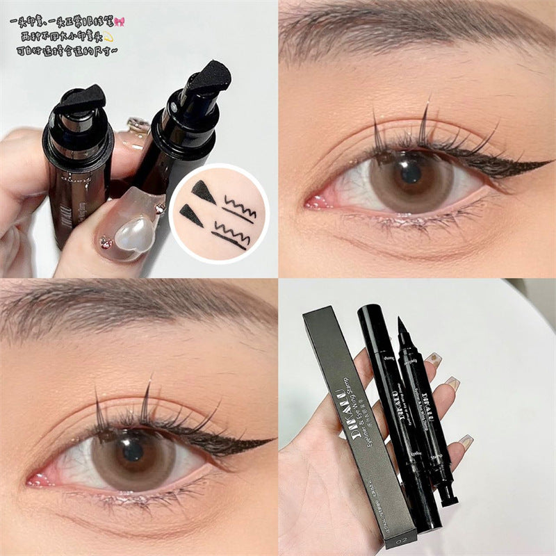 Black Dual-Ended Quick-Dry Star & Triangle Stamp Eyeliner