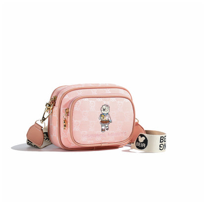 New cute trendy bear wide shoulder bag