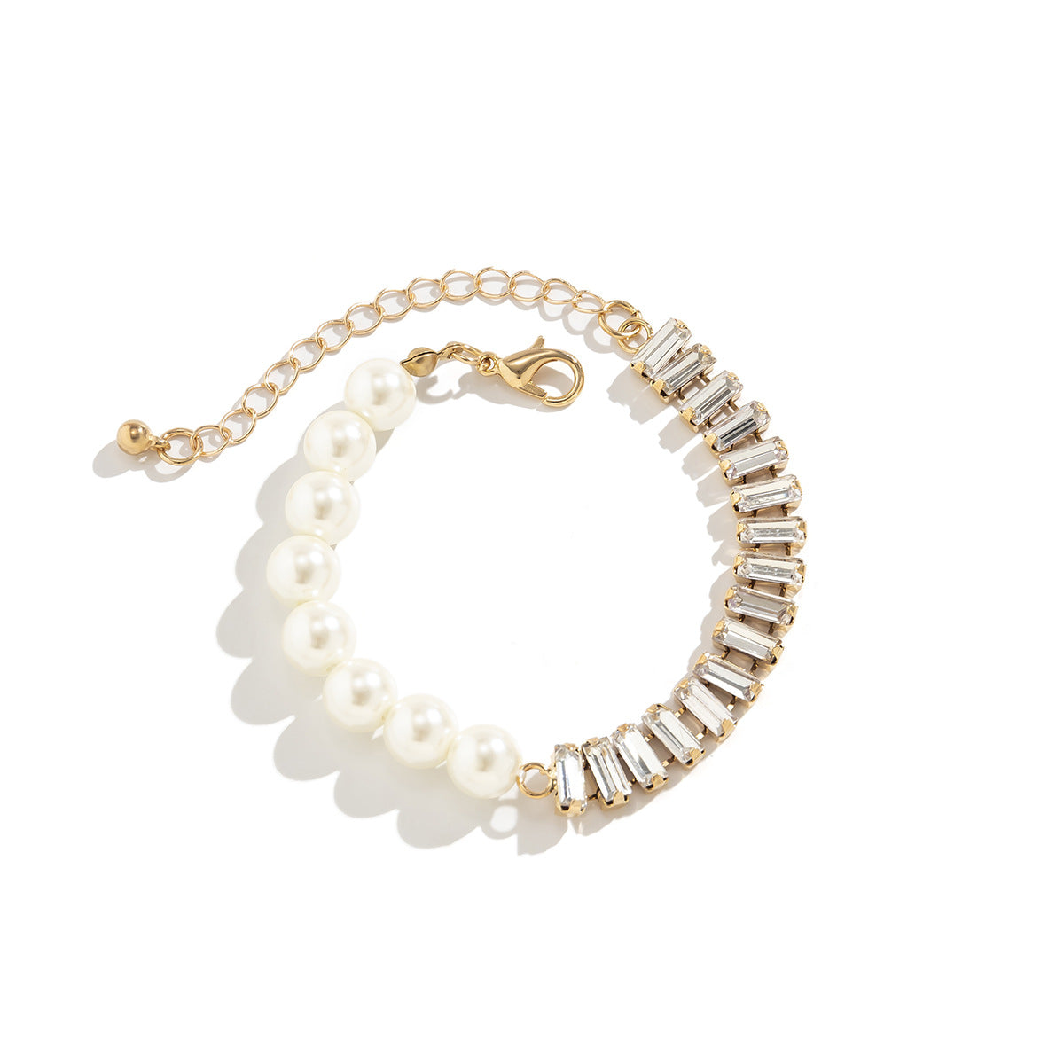 Vintage imitation pearl zircon bracelet