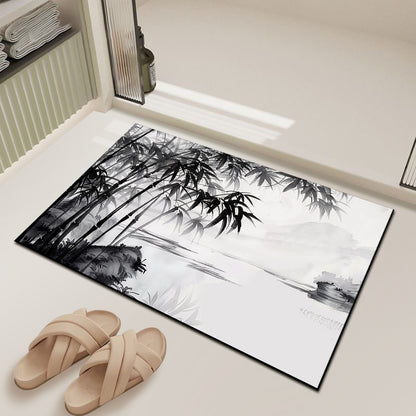 Diatomaceous earth ink wash bath mat