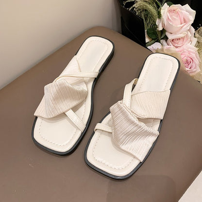 Fashion Square Head Flat Bottom Slippers