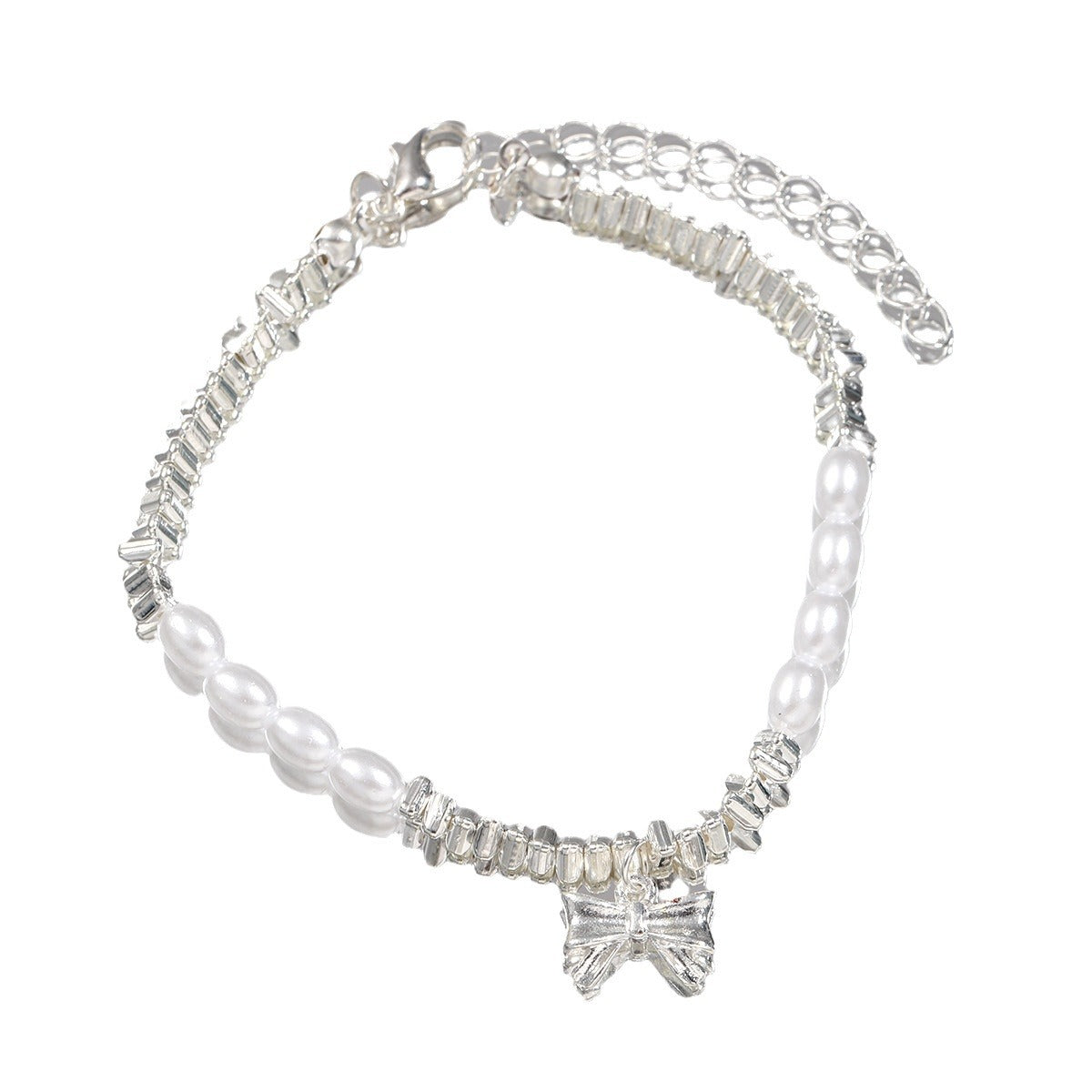 Bow pendant pearl bracelet