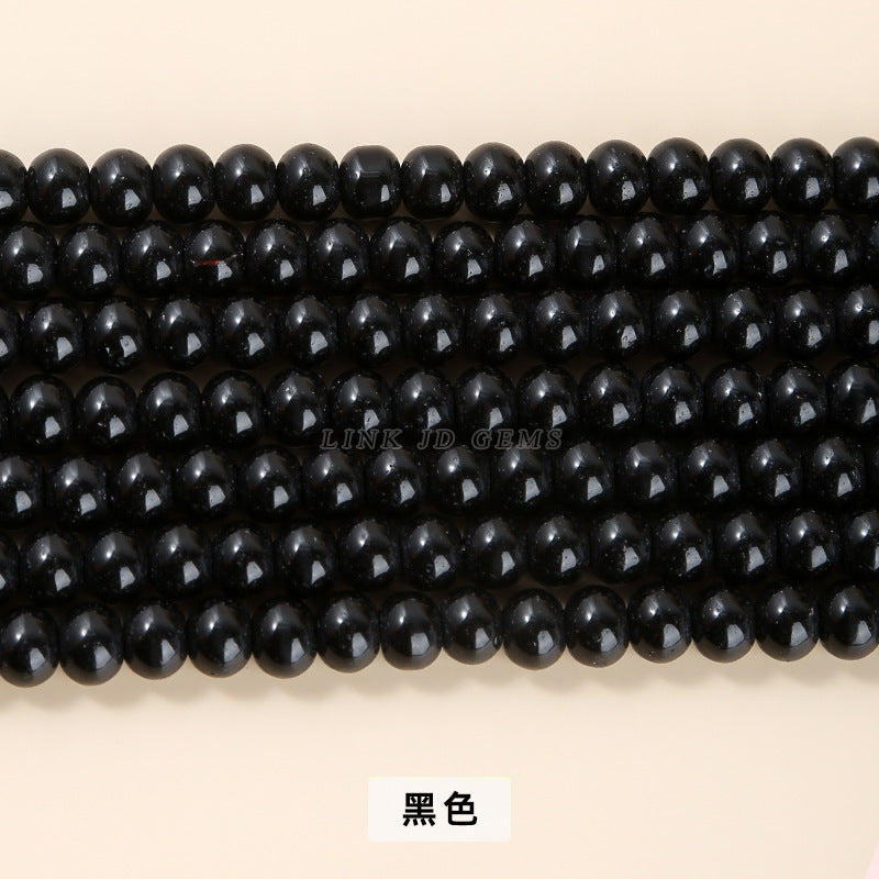 6 * 8Mm black white glass wheel bead spacer