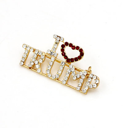 European pin TRUMP logo collar pin