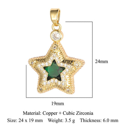 Sun Moon Star Universe Copper Zircon Pendant