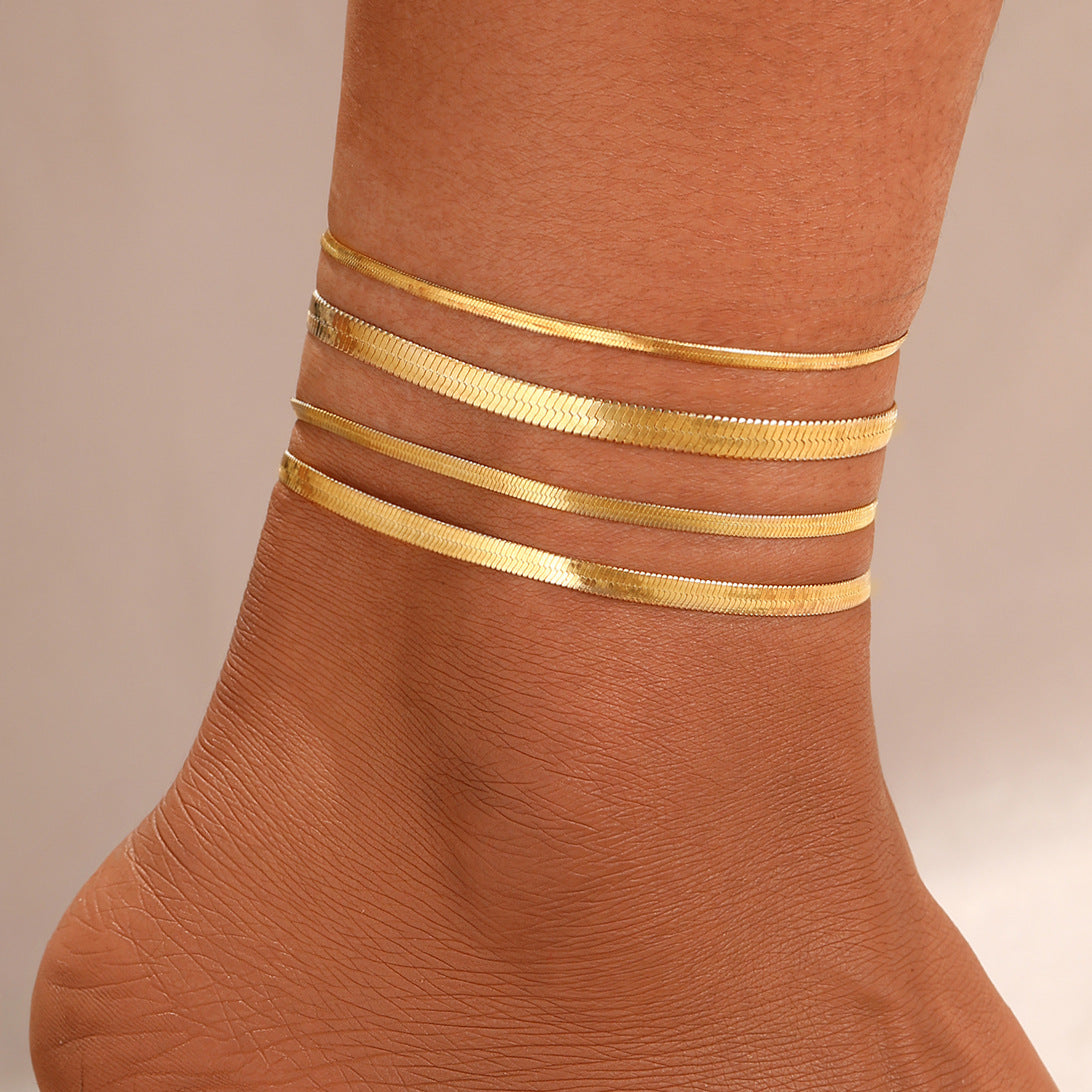 Fashionable luxury anklet 4-piece set