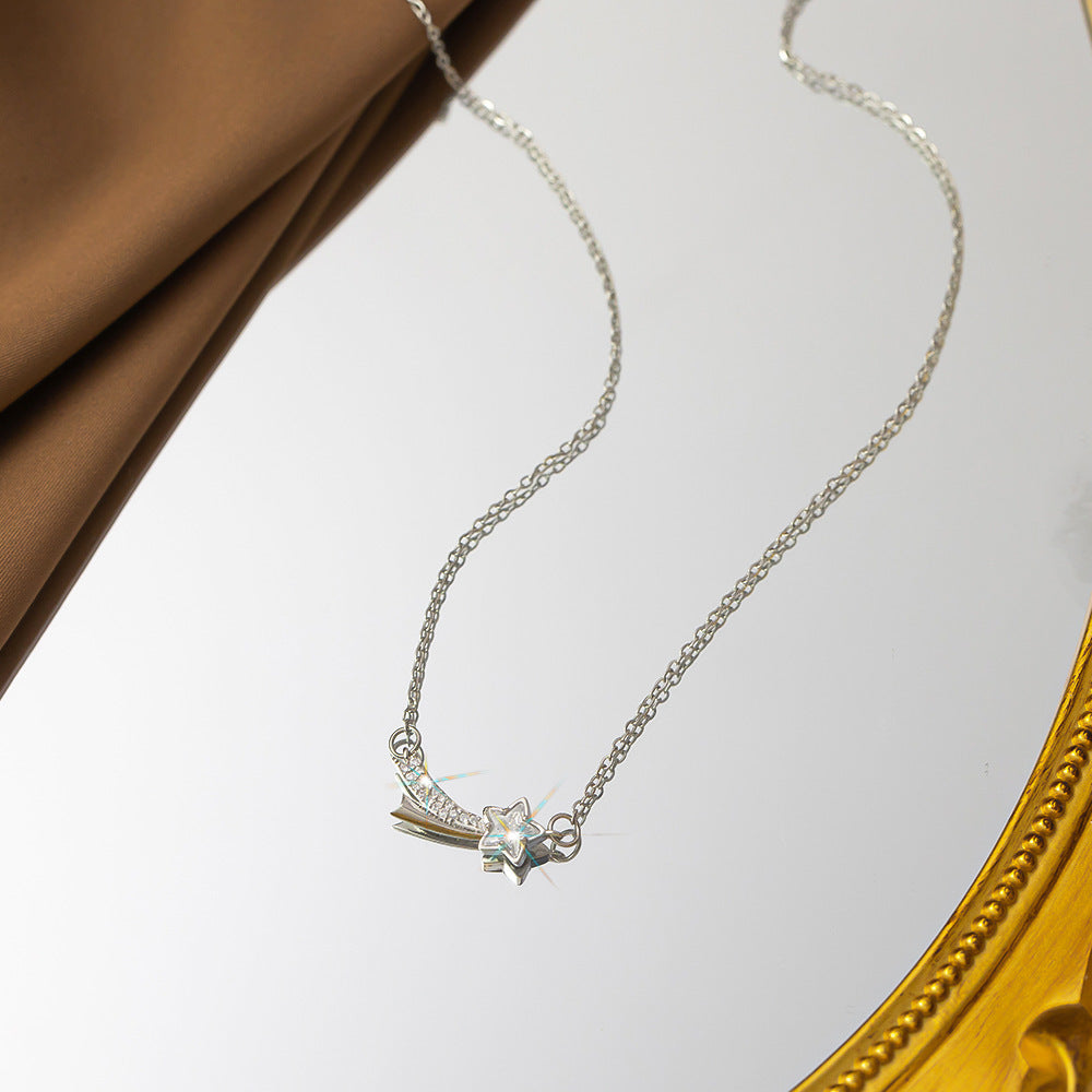 Pentagonal zircon necklace