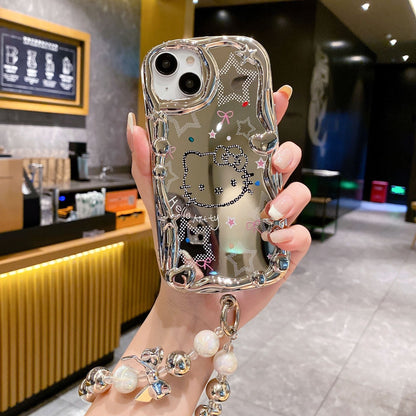 Apple 15 Pro 3D Wave Electroplated Star KT Cat iPhone 13 Mirror Soft Case