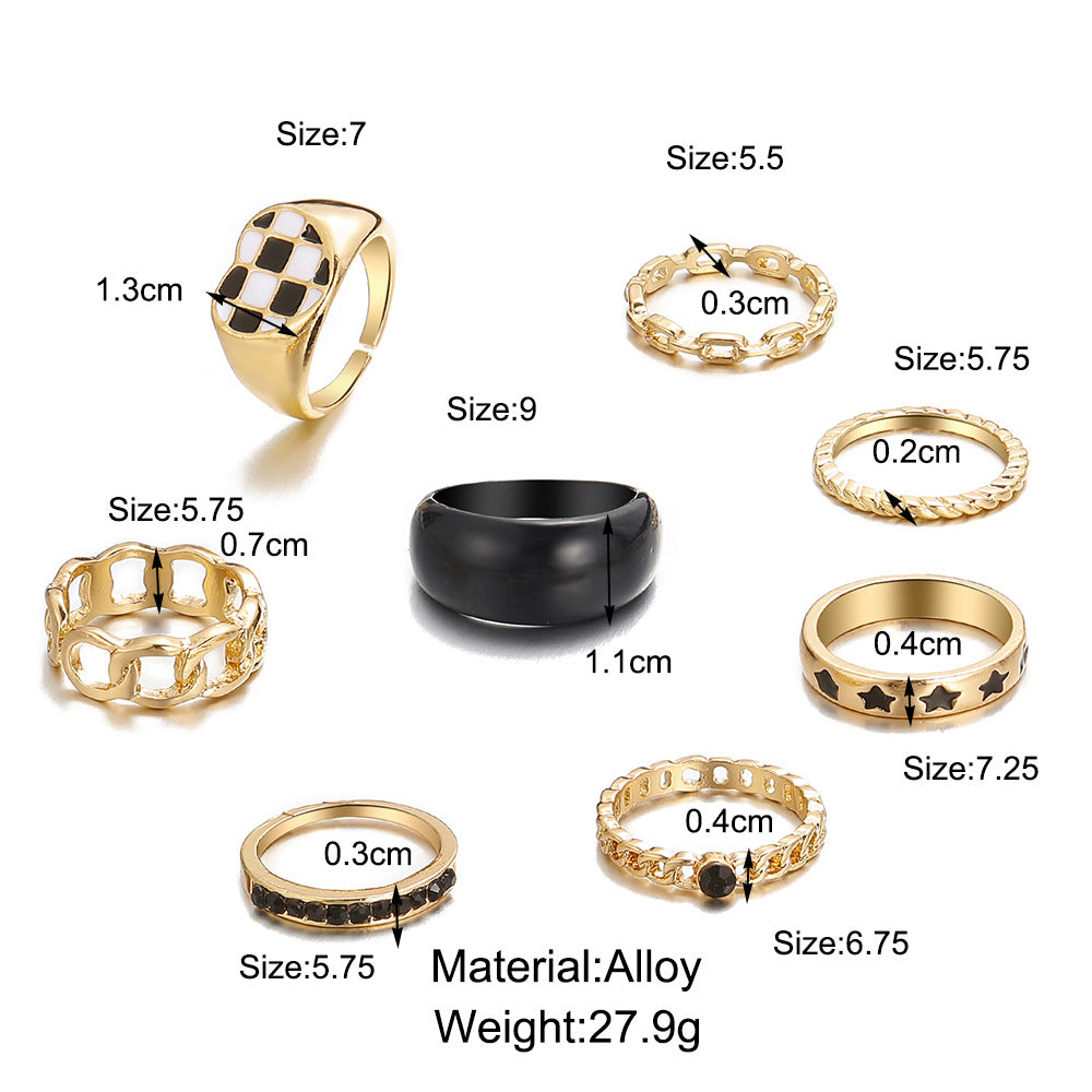 Chain five-pointed star resin joint ring