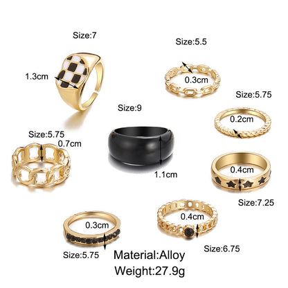 Chain five-pointed star resin joint ring