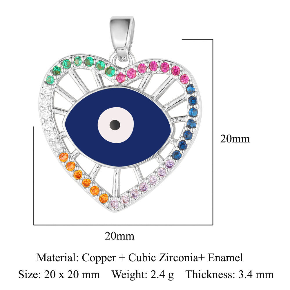 Eyes Crescent Sun Copper Zircon Pendant