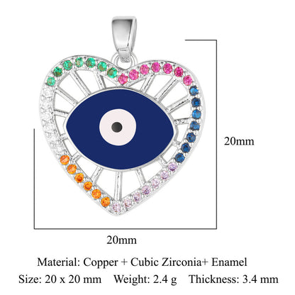 Eyes Crescent Sun Copper Zircon Pendant