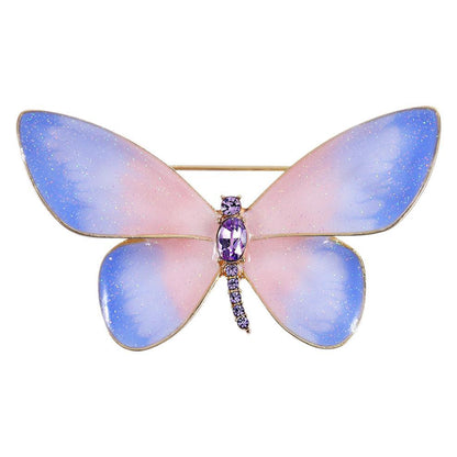 Gradual change pink butterfly brooch