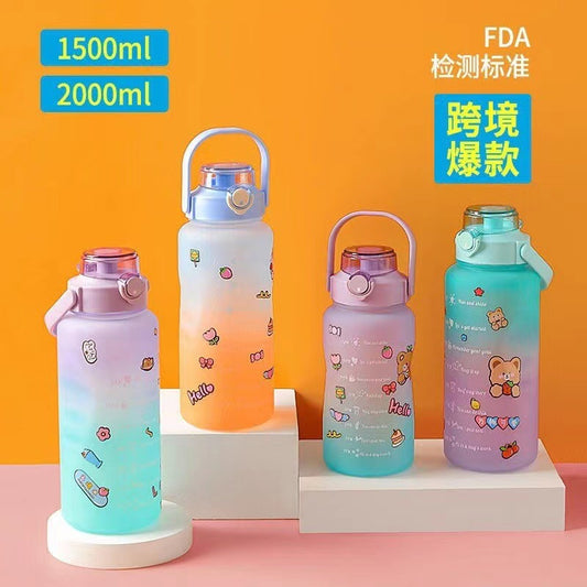 1500ml Plastic Water Bottle with Time Markings