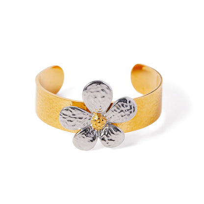 Flower open bracelet jewelry