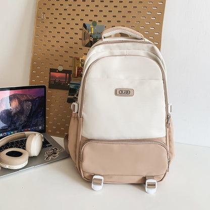 Solid color all-match campus student backpack