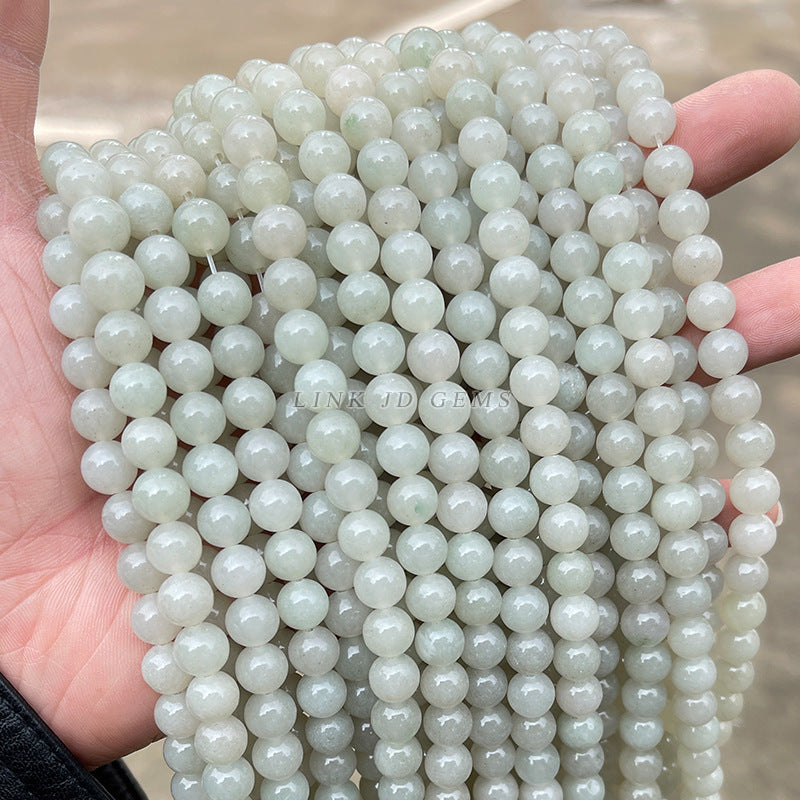 Natural Qingti Milk Cover Xiuyu Round Beads Sapphire Loose Beads