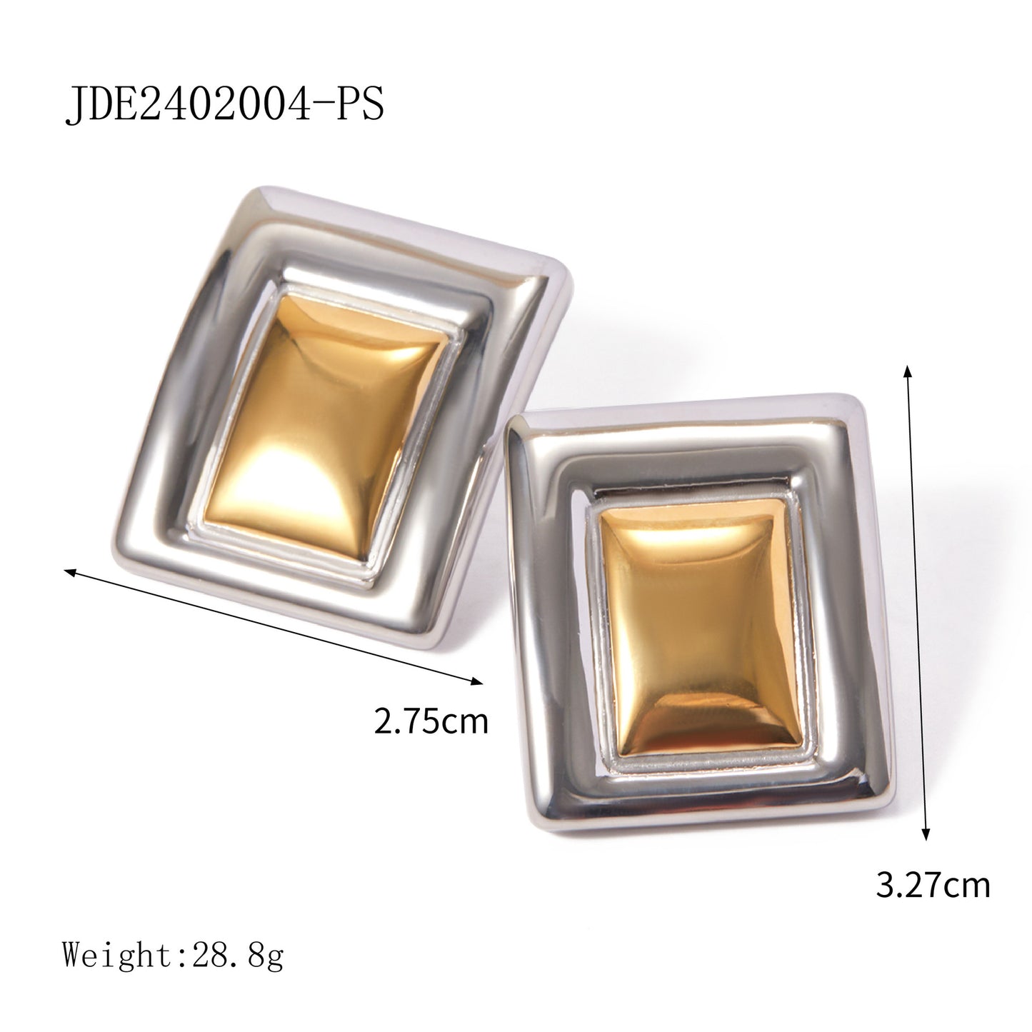 Rectangular shaped earrings