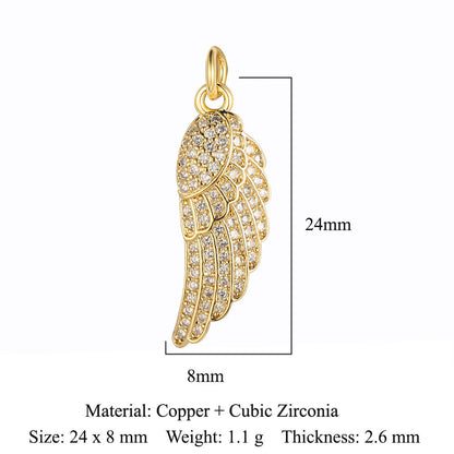 Feather wings tower copper zircon pendant