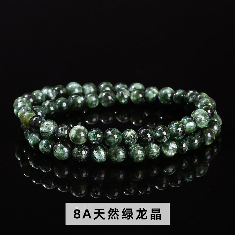 3A natural chlorite green dragon crystal bracelet.