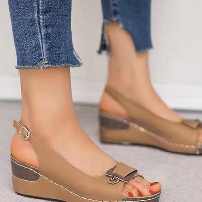 Comfortable soft-soled fish mouth sandals women