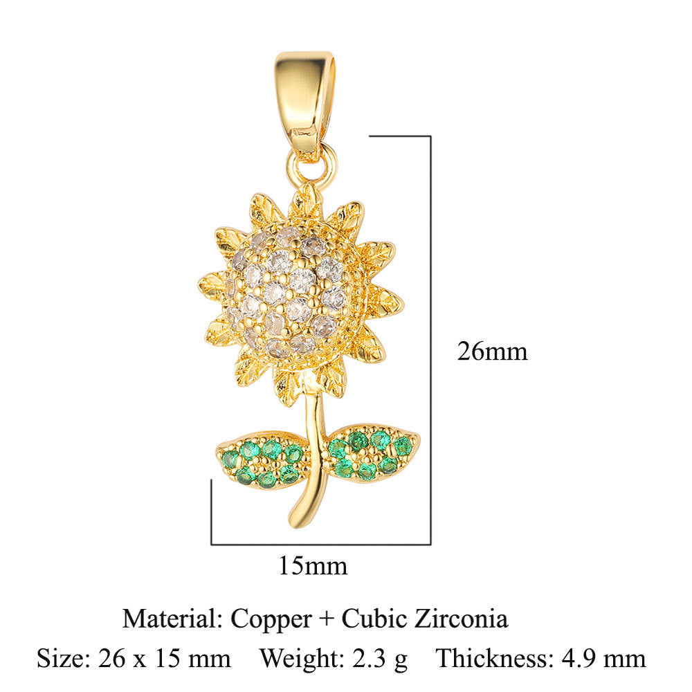 Butterfly Eye Sun Copper Zircon Pendant