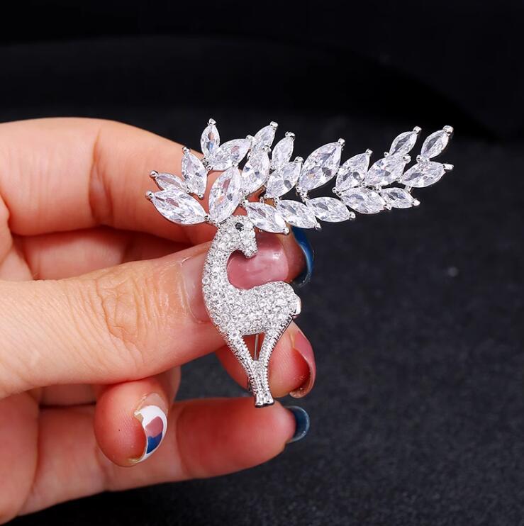 Crystal Animal Brooch Sika Deer