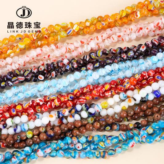 6/8/10 mm Colored Glazed Petal Beads Loose Beads