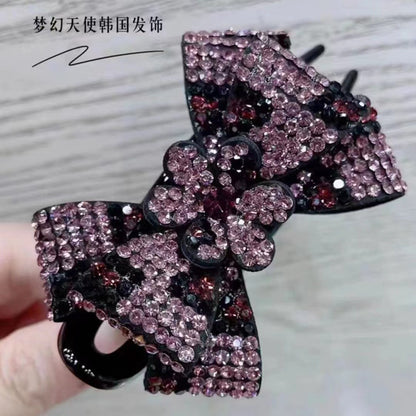 New leopard print butterfly three-tooth grab clip