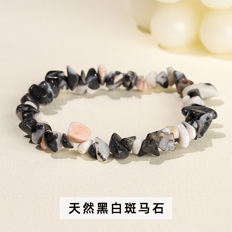 Crystal gravel bracelet, stylish and simple single circle.