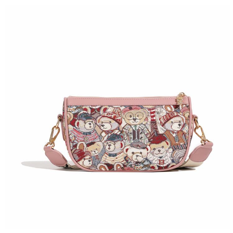 Cute cartoon print personalized saddle bag