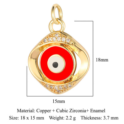 Seven Beads Devil's Eye Copper Zircon Pendant