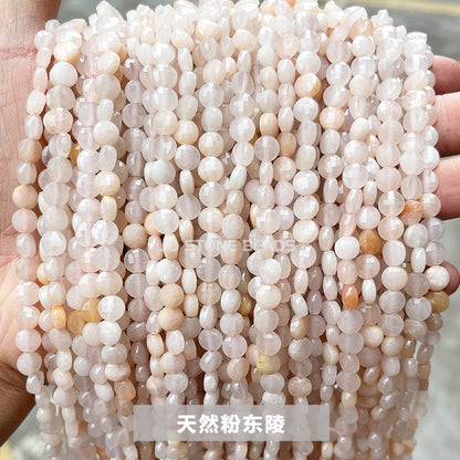 6 * 4Mm cut agate round cake-shaped loose bead facets