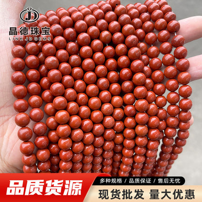 Natural red jasper round beads red stone loose beads