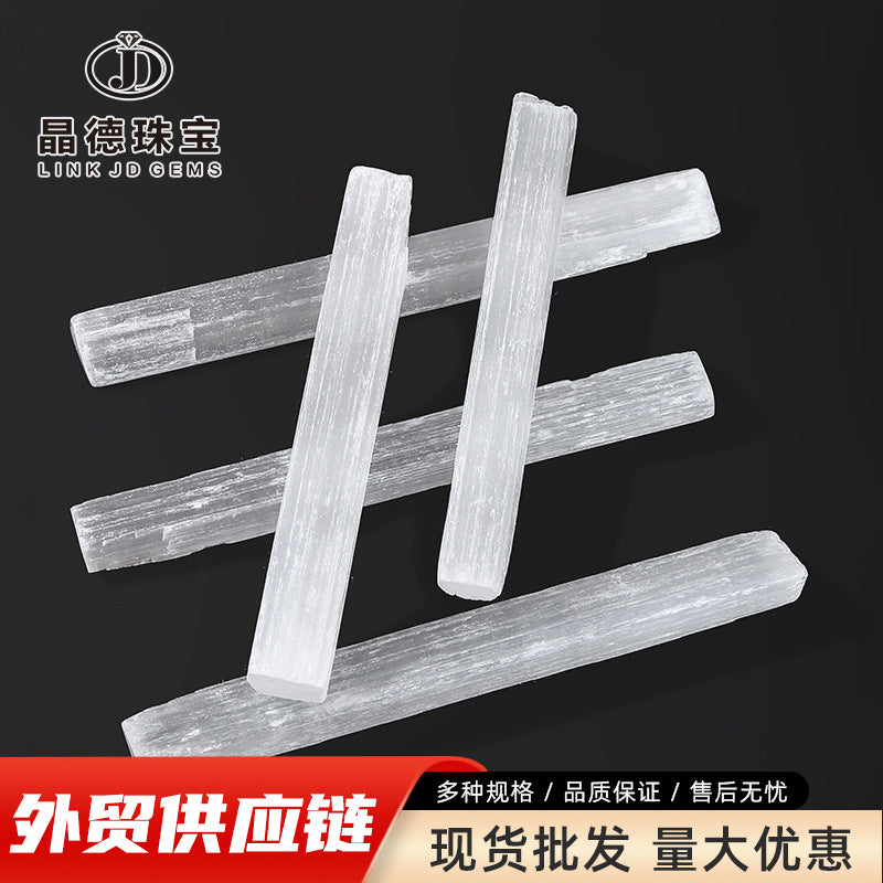 Permeable white crystal gypsum stone rough stone rod