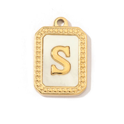 Type retro shell letter titanium steel pendant