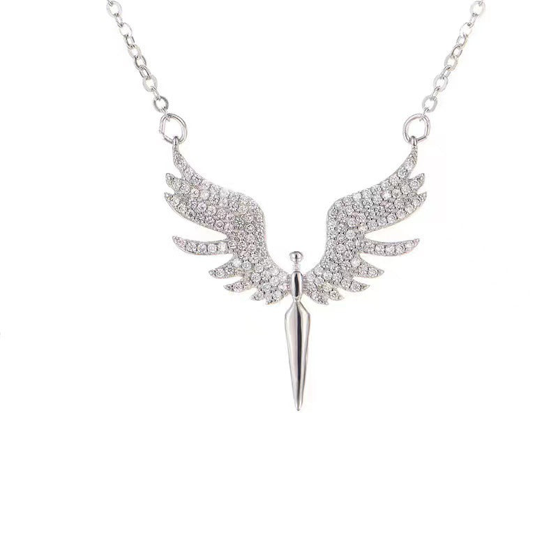 Angel Wing Pendant Necklace: Non-fading Titanium Steel, Cross-border Hot Sale