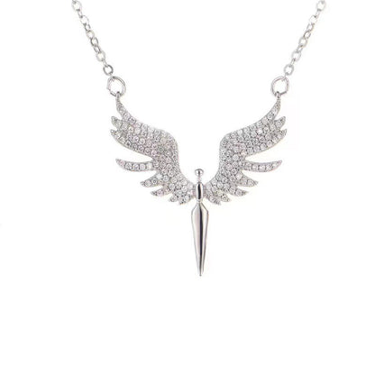 Angel Wing Pendant Necklace: Non-fading Titanium Steel, Cross-border Hot Sale