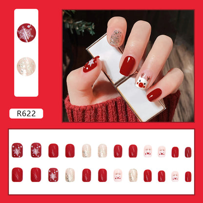 Autumn Winter Red Christmas Nails