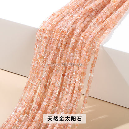 2Mm natural crystal cut sugar cube loose beads