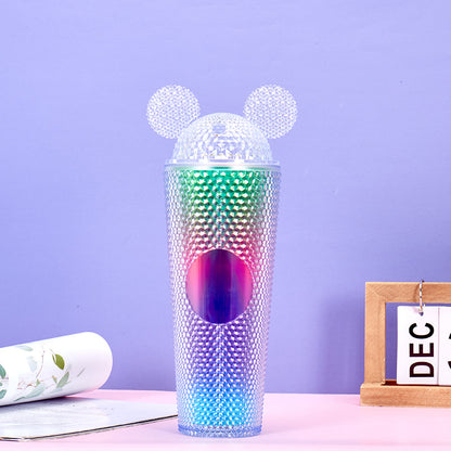 Mickey Durian Cup Diamond Plastic Straw Cup