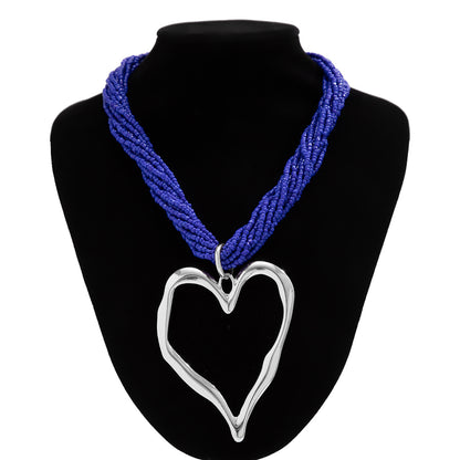 Multi-layer love heart pendant necklace