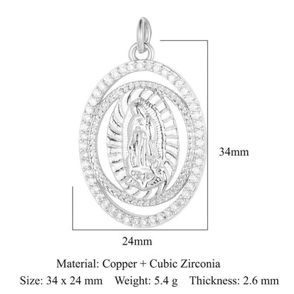 Virgin of the Cross Copper Zircon Shell Necklace Bracelet Pendant