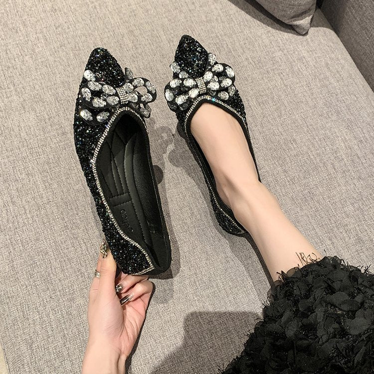 Rhinestone explosion platform shoes